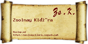 Zsolnay Klára névjegykártya