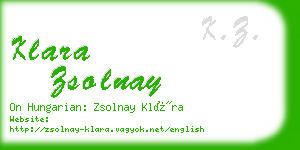 klara zsolnay business card